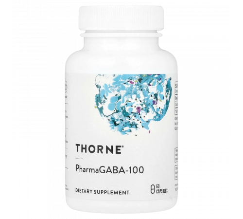 Гамма-аминомасляная кислота (ГАМК), PharmaGABA-100, Thorne, 60 капсул