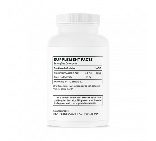 Витамин С с флавоноидами, Thorne, Vitamin C with Flavonoids, 90 капсул