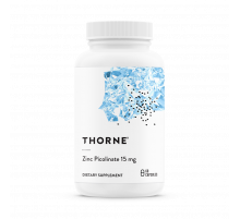 Пиколинат Цинка, Thorne, Zinc Picolinate 15 mg, 60 капсул